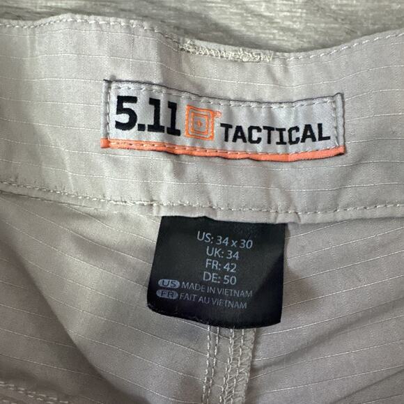 5.11 Tactical Fit Fast-Tac Ripstop Cargo Pants Beige Khaki sz 34 x 29.5 - Picture 5 of 7